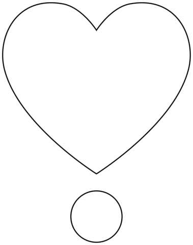 Heart Exclamation Emoji Coloring Page